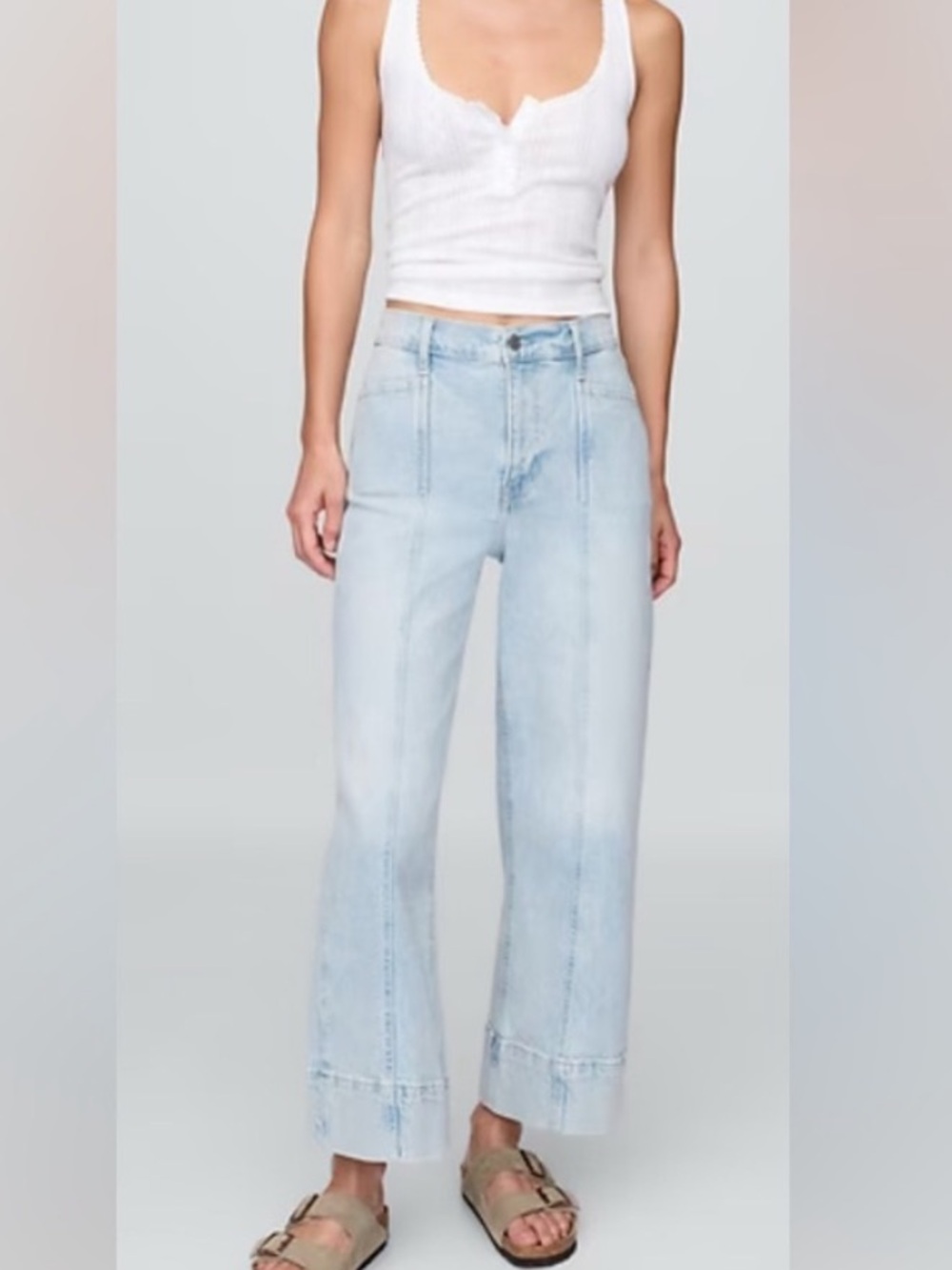 GAP Wide-Leg High-Rise Stride Jeans in Light Blue